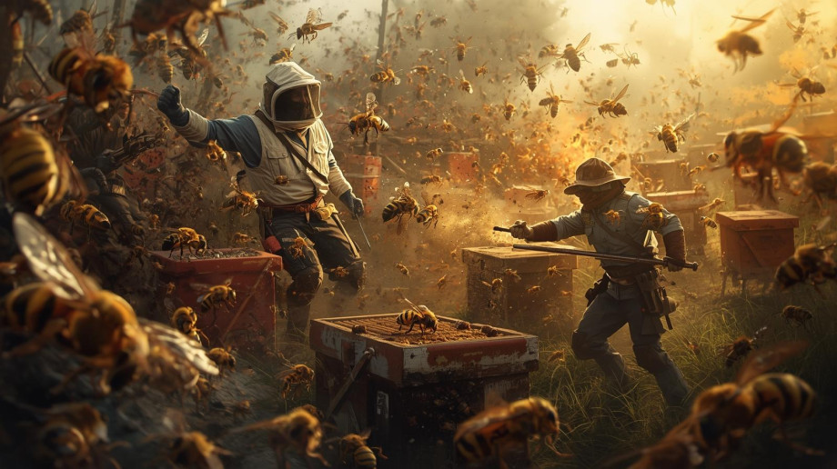 une_image_dune_union_de_plusieurs_ruches_et_abeilles_et_apiculteur_qui_combattent_le_frelon_asiatique_dans_un_décor_de_guerre.jpg